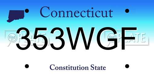 353WGF Connecticut License Plate