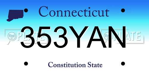 353YAN Connecticut License Plate