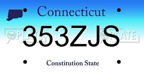 353ZJS Connecticut License Plate