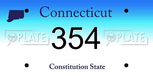 354 Connecticut License Plate