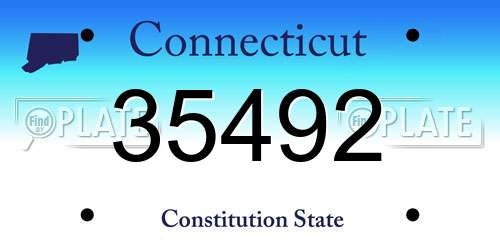 35492 Connecticut License Plate