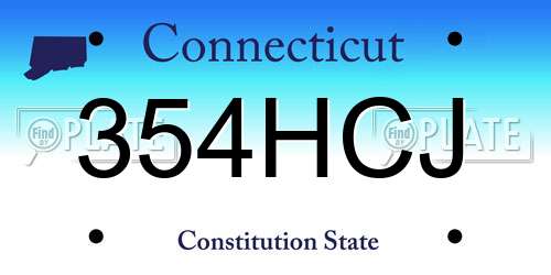 354HCJ Connecticut License Plate