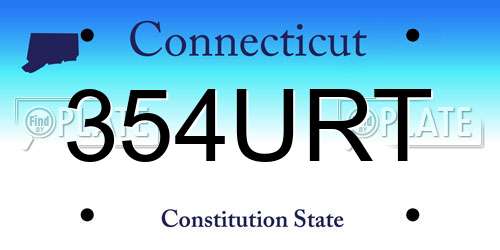 354URT Connecticut License Plate