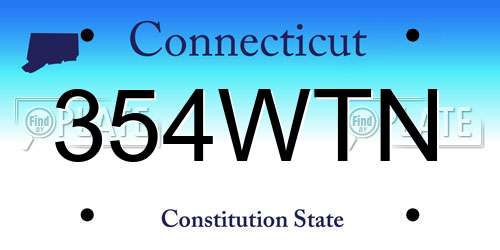 354WTN Connecticut License Plate