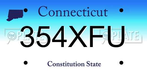 354XFU Connecticut License Plate
