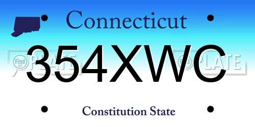 354XWC Connecticut License Plate