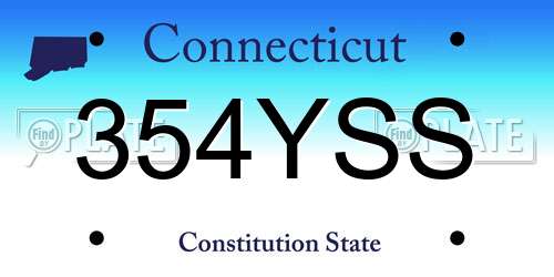 354YSS Connecticut License Plate