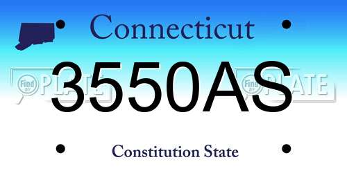 3550AS Connecticut License Plate