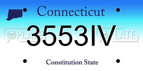 3553IV Connecticut License Plate