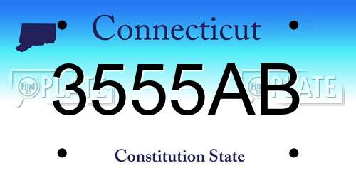 3555AB Connecticut License Plate