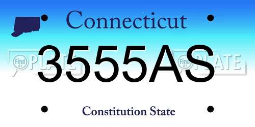 3555AS Connecticut License Plate