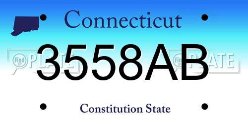 3558AB Connecticut License Plate