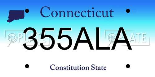 355ALA Connecticut License Plate