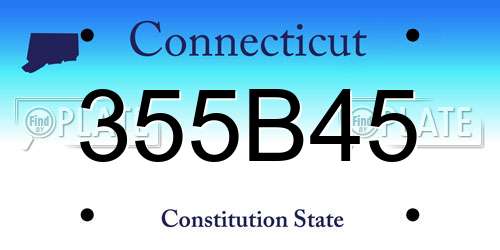355B45 Connecticut License Plate