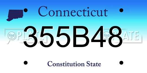355B48 Connecticut License Plate