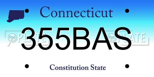 355BAS Connecticut License Plate