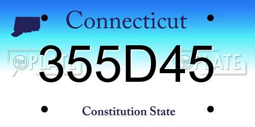355D45 Connecticut License Plate