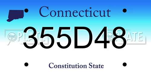 355D48 Connecticut License Plate