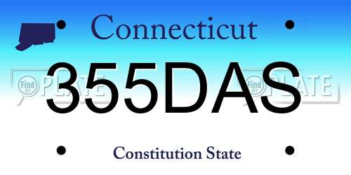 355DAS Connecticut License Plate
