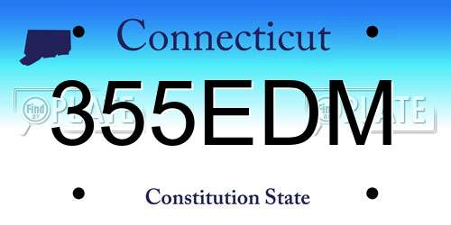 355EDM Connecticut License Plate