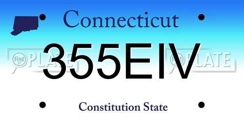 355EIV Connecticut License Plate