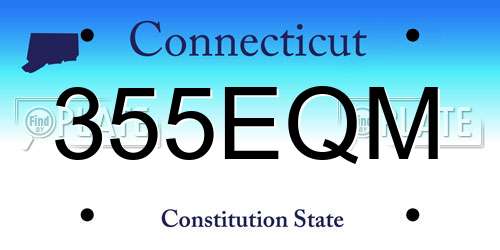 355EQM Connecticut License Plate