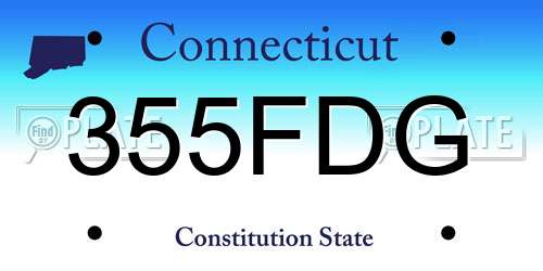 355FDG Connecticut License Plate