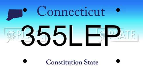 355LEP Connecticut License Plate
