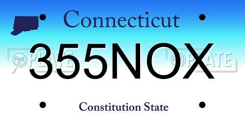 355NOX Connecticut License Plate