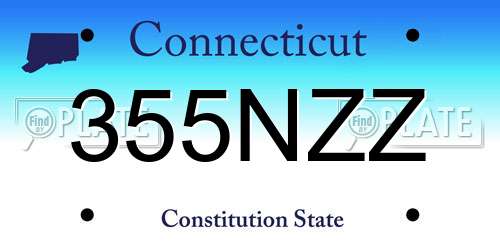 355NZZ Connecticut License Plate