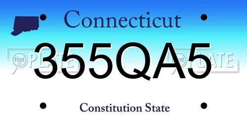 355QA5 Connecticut License Plate
