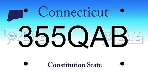 355QAB Connecticut License Plate