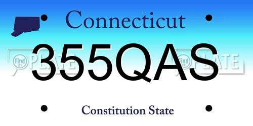 355QAS Connecticut License Plate