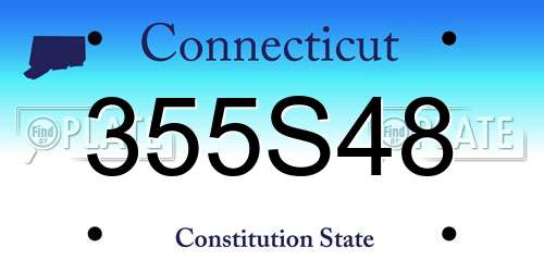 355S48 Connecticut License Plate