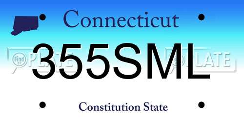 355SML Connecticut License Plate