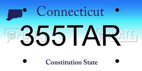 355TAR Connecticut License Plate