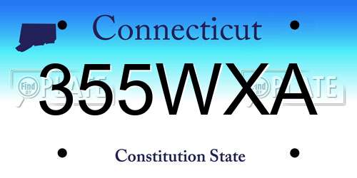 355WXA Connecticut License Plate