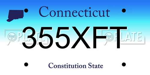 355XFT Connecticut License Plate