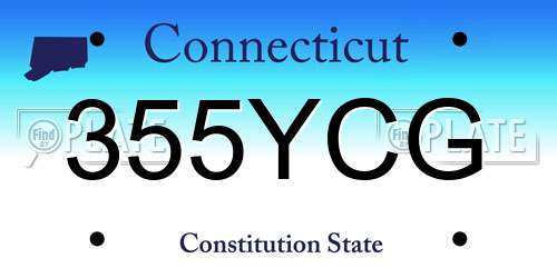 355YCG Connecticut License Plate