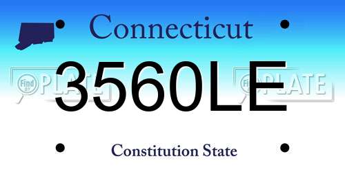 3560LE Connecticut License Plate