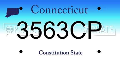 3563CP Connecticut License Plate