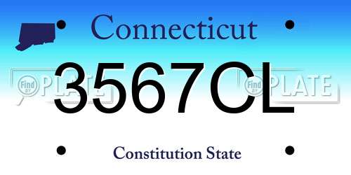 3567CL Connecticut License Plate