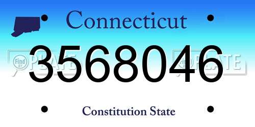 3568046 Connecticut License Plate