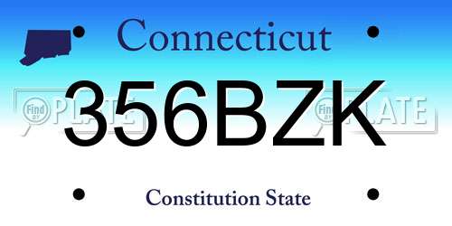 356BZK Connecticut License Plate