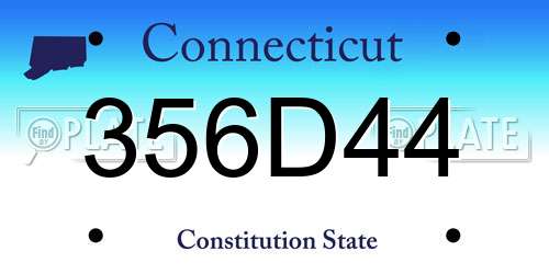 356D44 Connecticut License Plate