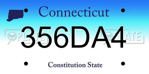 356DA4 Connecticut License Plate
