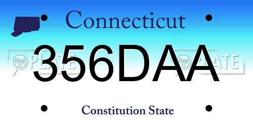 356DAA Connecticut License Plate