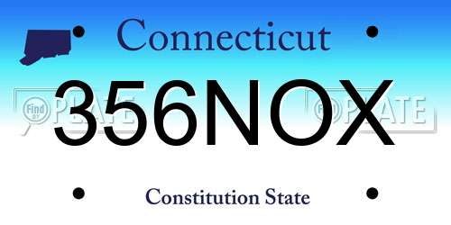 356NOX Connecticut License Plate