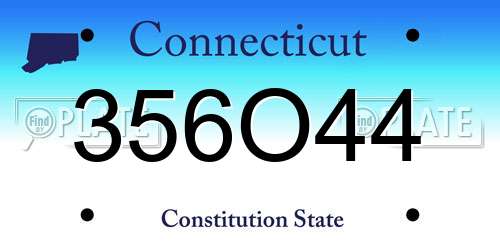 356O44 Connecticut License Plate