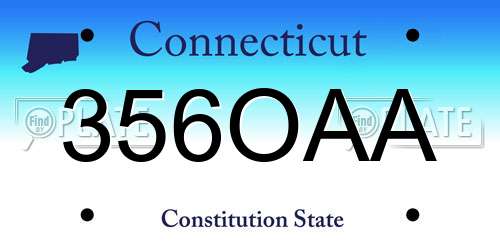 356OAA Connecticut License Plate